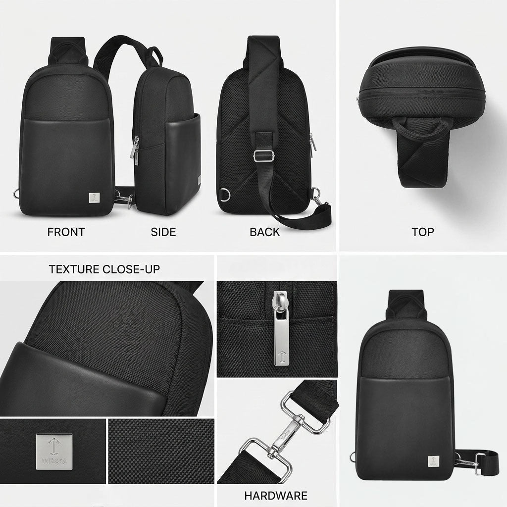 Sling Chest Bag – Waterproof and Adjustable Shoulder Bag for Travel and Daily Use by WiWU