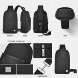 Sling Chest Bag – Waterproof and Adjustable Shoulder Bag for Travel and Daily Use by WiWU