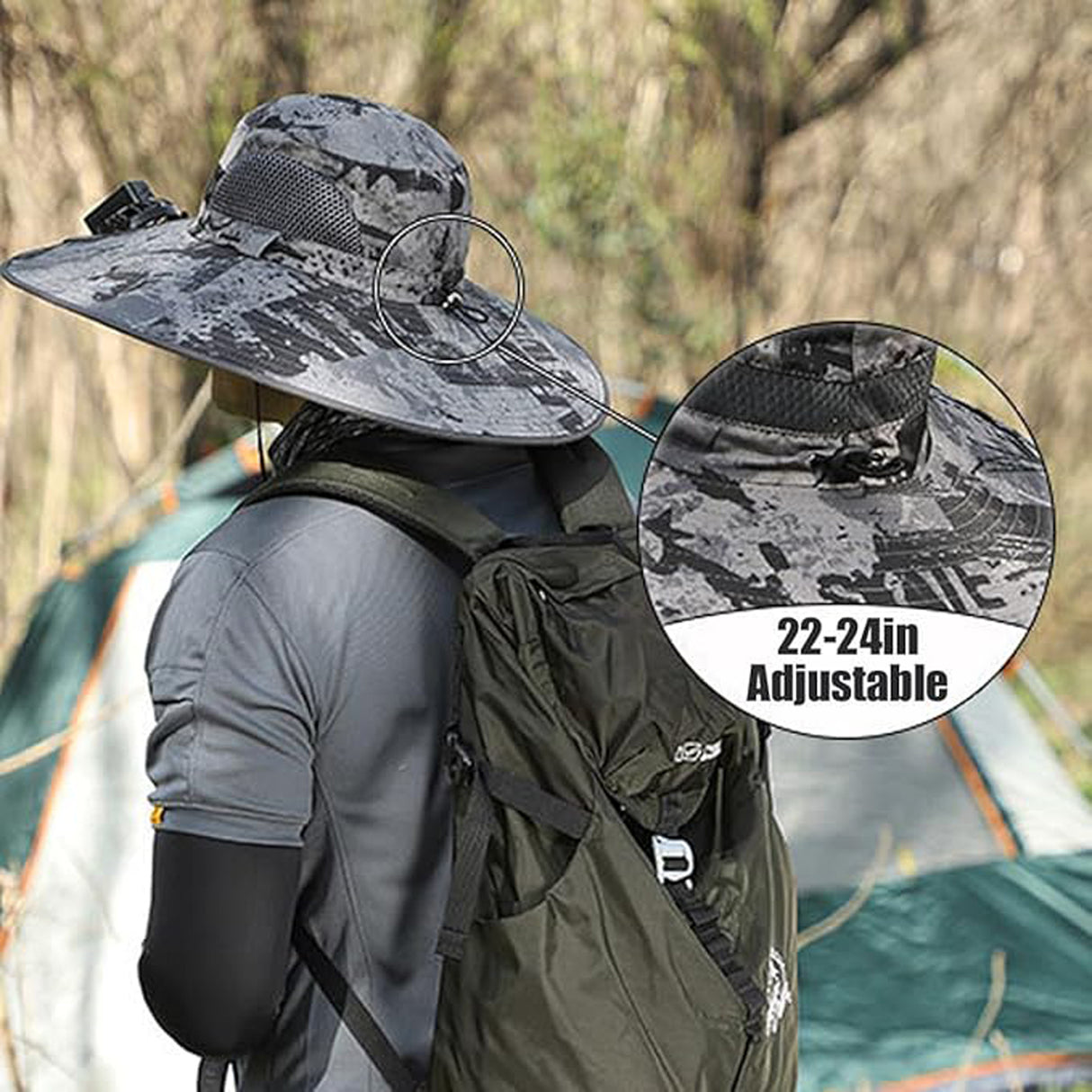 Solar Hat Fan Wide Brim Sun Hat UV Protection Fishing and Camping Hat for Hiking, Farming, Beach and Outdoor Activities