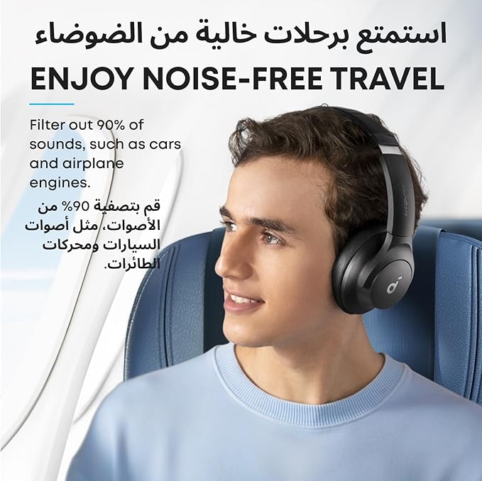 Q20i Hybrid Active Noise Cancelling Bluetooth Over-Ear Headset with 40H Playtime - Soundcore by Anker
