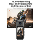 كاميرا أكشن صغيرة 4K بحجم الإبهام مع قاعدة شحن مغناطيسية، عدسة دوارة 180° وشاشة لمس HD مقاس 1.47 بوصة