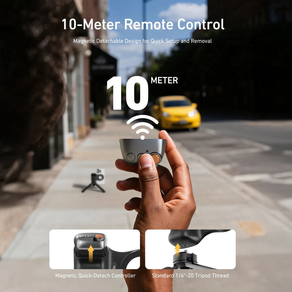 قبضة كاميرا مغناطيسية للهاتف الجيل الثاني مع ريموت لاسلكي ومقبض تثبيت سريع للهواتف الذكية من TELESIN