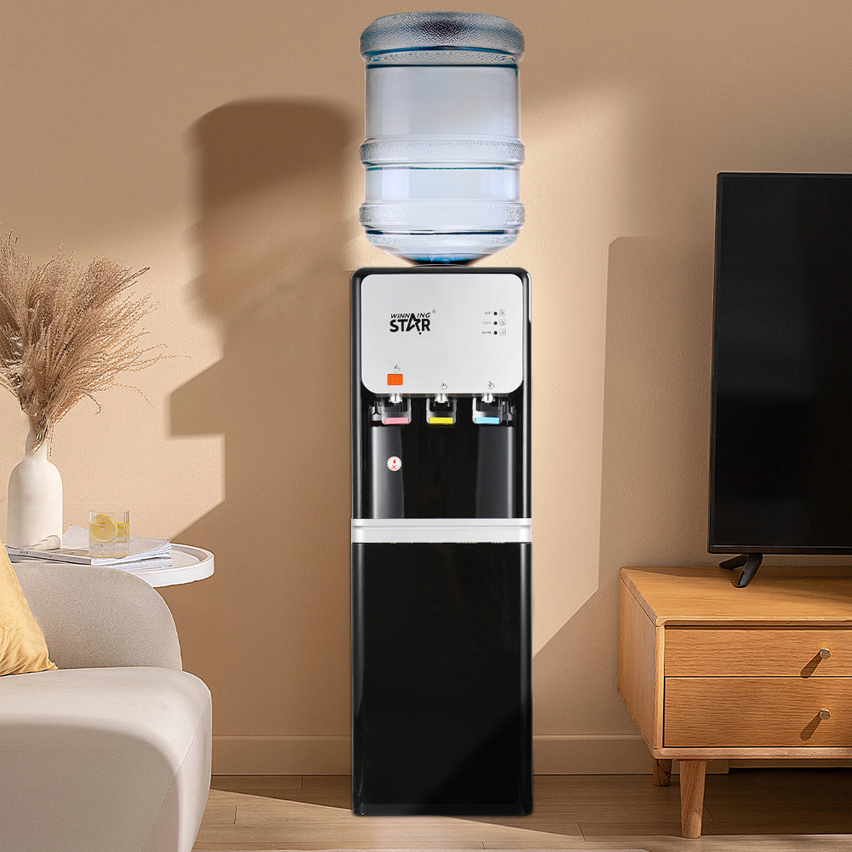 Multifunctional Electric Vertical Water Dispenser for instant Hot, Cold & Ambient water With Cold Storage Functions by Winning Star