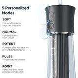 F30 Cordless Water Flosser, Portable Oral Irrigator with 5 Cleaning Modes, 6 Nozzles, USB-C Charging by Bitvae