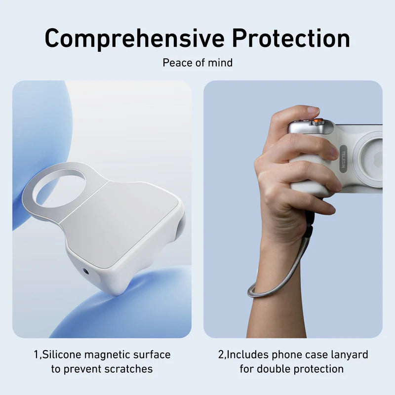 قبضة كاميرا مغناطيسية للهاتف الجيل الثاني مع ريموت لاسلكي ومقبض تثبيت سريع للهواتف الذكية من TELESIN