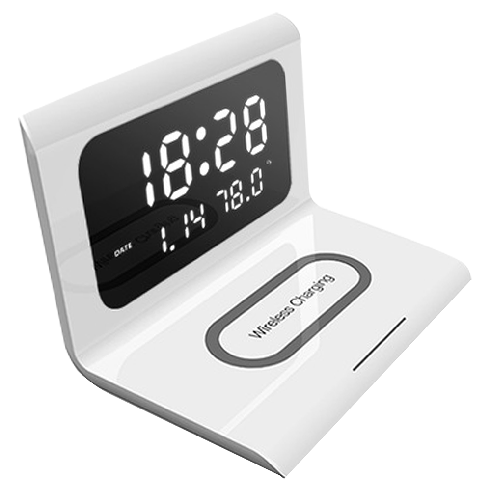 Digital Alarm Clock With Wireless Charger