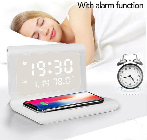 Digital Alarm Clock With Wireless Charger