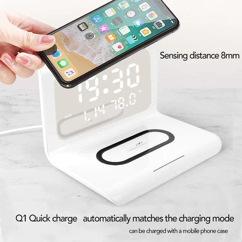 Digital Alarm Clock With Wireless Charger