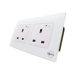 Double Smart Wall Socket by SASKA | Smart Socket | SASKA Trading
