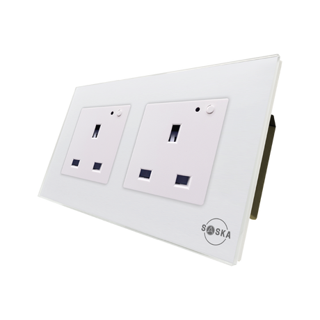 Saska smart wall socket Double wifi  white