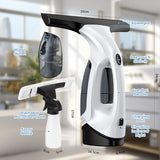 Cordless Window Vacuum Cleaner with 2200mAh Rechargeable Battery, 28cm Electric Squeegee and Spray Bottle