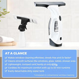 Cordless Window Vacuum Cleaner with 2200mAh Rechargeable Battery, 28cm Electric Squeegee and Spray Bottle