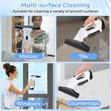 Cordless Window Vacuum Cleaner with 2200mAh Rechargeable Battery, 28cm Electric Squeegee and Spray Bottle