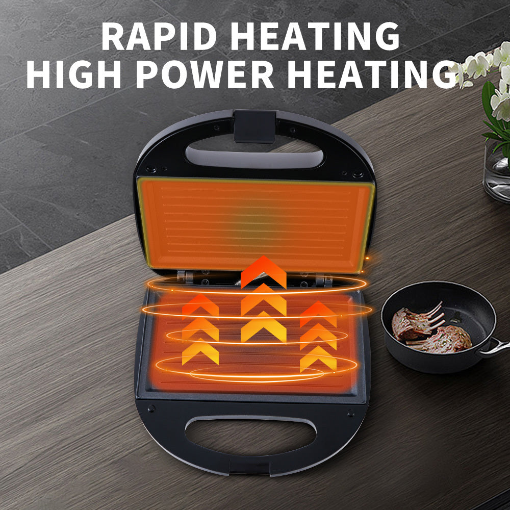 Grill Sandwich Maker, 750W Non-Stick Panini Press & Toast Sandwich Maker with Rapid Heating by Winning Star