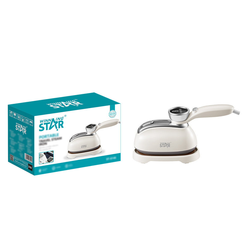 Portable Travel Steam Iron 1300W, Foldable Handle, Digital Display, Aluminum Soleplate, Dry & Steam Iron by Winning Star