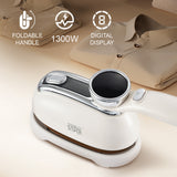 Portable Travel Steam Iron 1300W, Foldable Handle, Digital Display, Aluminum Soleplate, Dry & Steam Iron by Winning Star