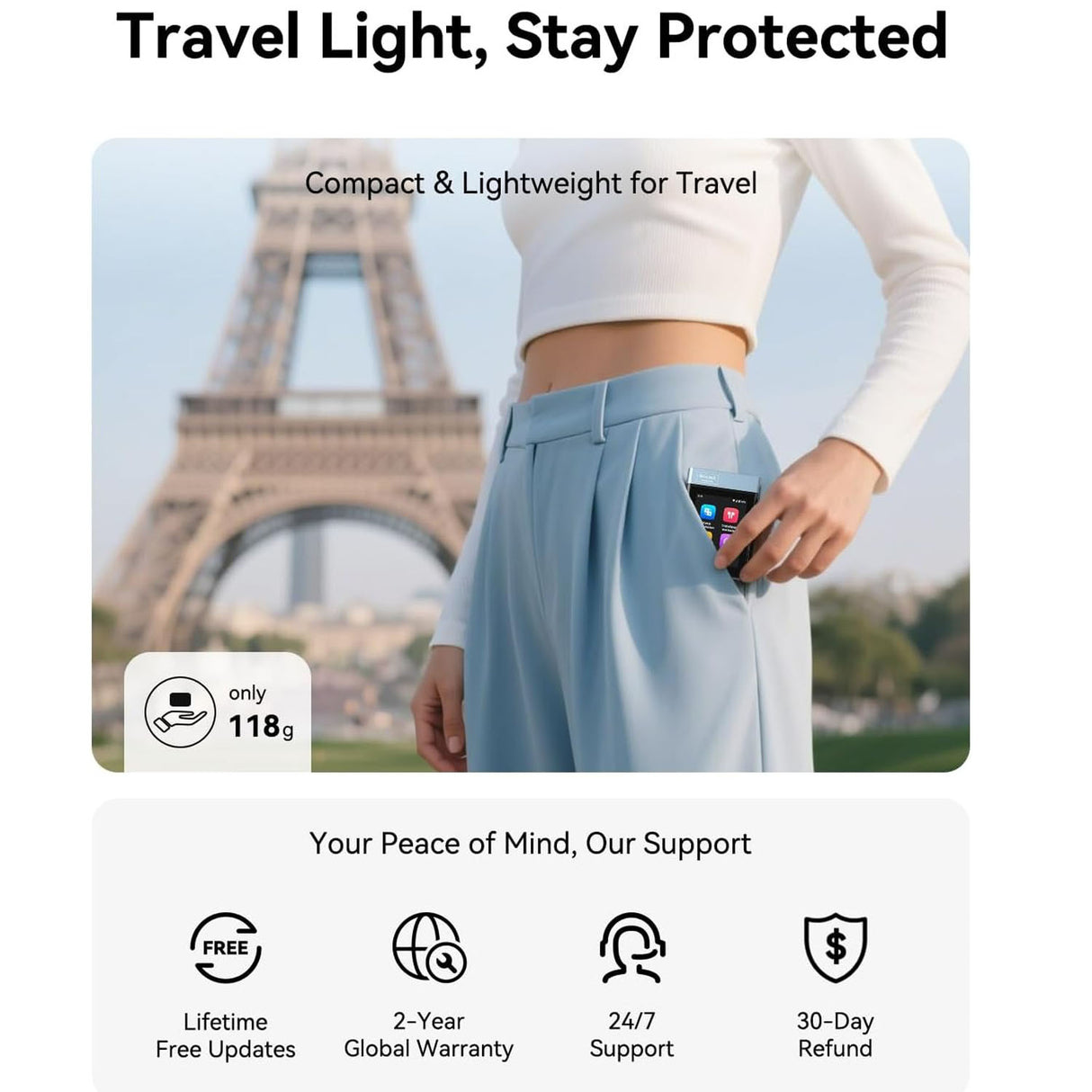 سماعات ترجمة | جهاز مستقل عبر WiFi، يدعم 144+ لغة من Wooask
