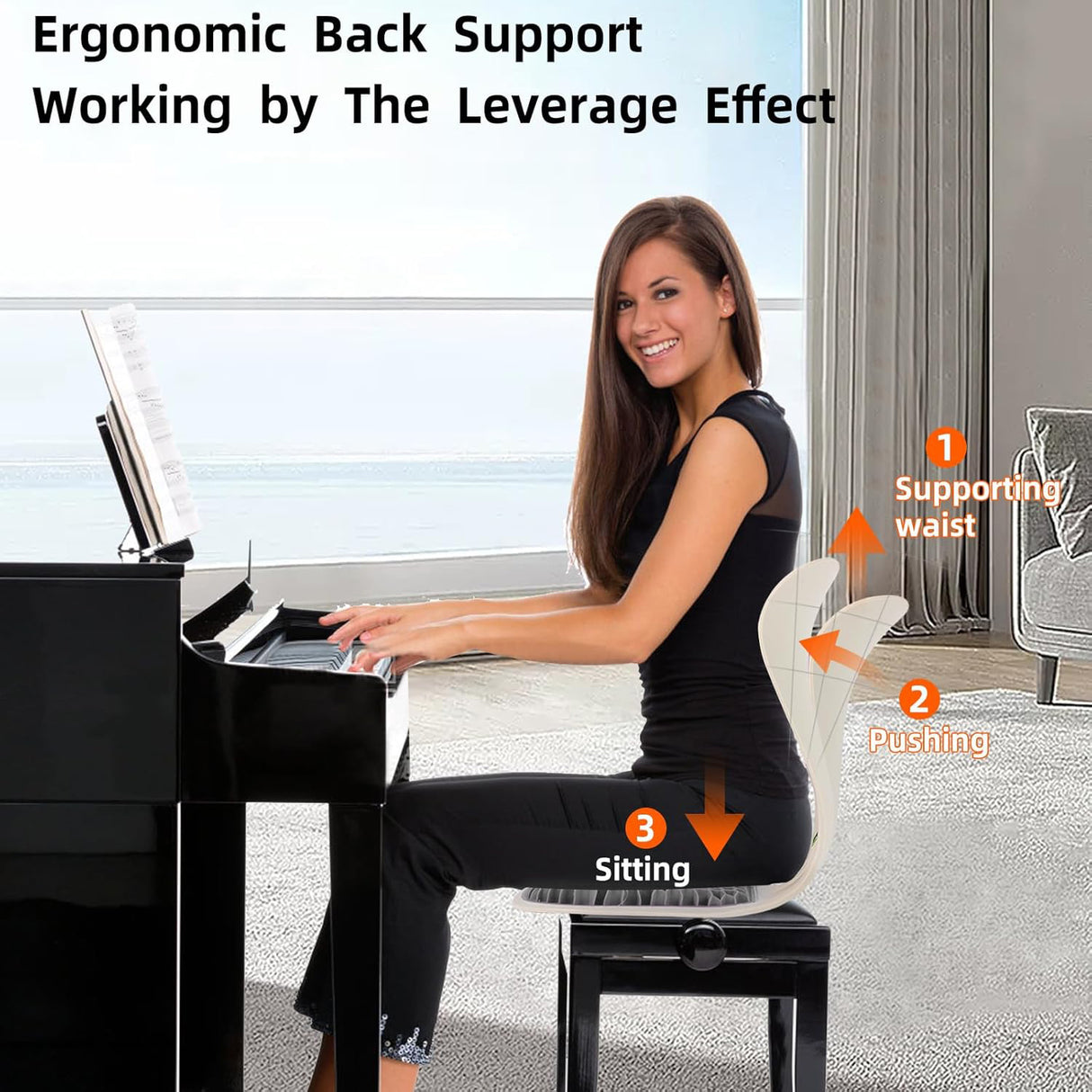 TPE Lumbar Support Cushion – Ergonomic design for improved posture and spinal support by YOYORELAX